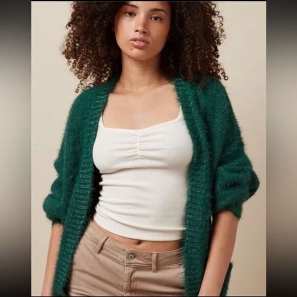 American‎ Eagle Oh Woah So Cozy Fuzy Emerald Cardinan L